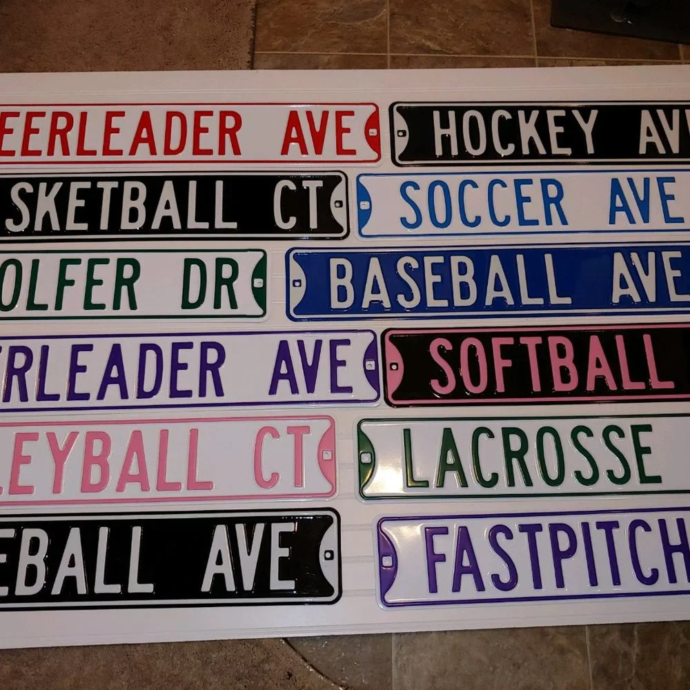 CHEERLEADER Orange & White Metal Street Sign NEW